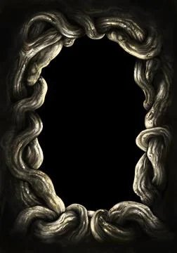 Ancient roots vertical frame Stock Illustration