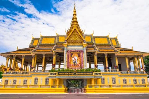 Ancient Royal Palace complex in Phnom Penh, Cambodia, Southeast Asia Stock Photos