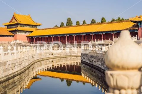 Ancient royal palaces of the Forbidden City in Beijing,China Stock Photos