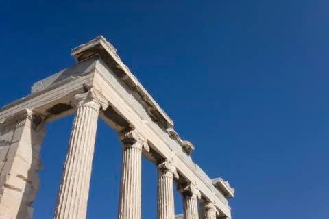 Ancient Ruins Of The Acropolis Stock Photos