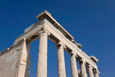 Ancient Ruins Of The Acropolis Stock Photos