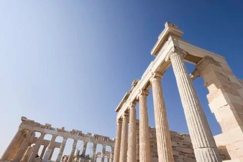 Ancient Ruins Of The Acropolis Stock Photos