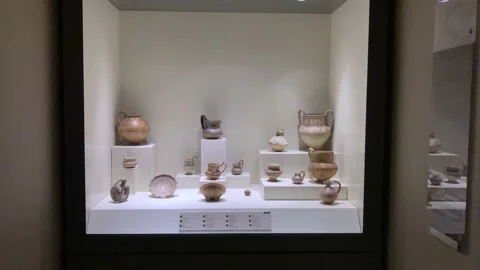 Ancient ruins and items on display at the Anatolian Civilizations Museum Stock Footage 237284138