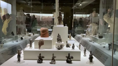 Ancient ruins and items on display at the Anatolian Civilizations Museum Stock Footage 237284326