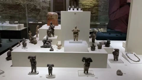 Ancient ruins and items on display at the Anatolian Civilizations Museum Stock Footage 237284406