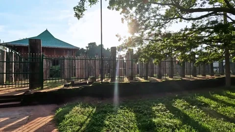 Ancient Ruins and Stone Pillars of Lovamahapaya, Anuradhapura, Sri Lanka Stock Footage 345542571