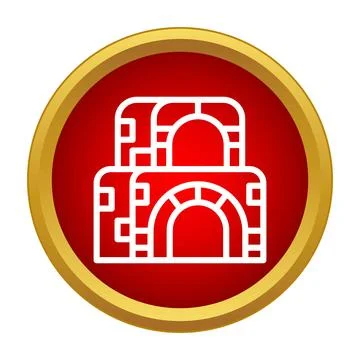 Ancient ruins architectural element icon for travel Stock Illustration