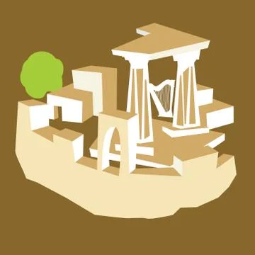 Ancient ruins Stock Illustration