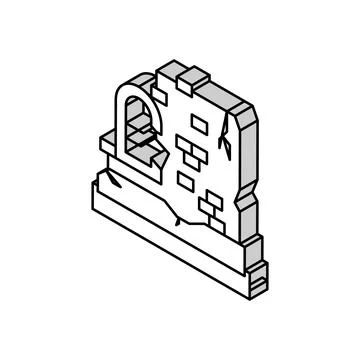 Ancient ruins isometric icon vector illustration 스톡 일러스트