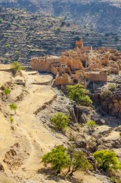 Ancient ruins of Moroccan kasbah in the mountains of the Anti Atlas, Morocco Stock Photos