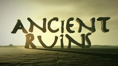 Ancient Ruins Moss Covered Ancient Stone Letters in a Misty Jungle Ruin with Stock Footage 341952546