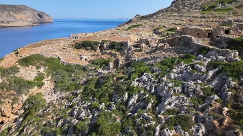 Ancient ruins by the sea Video stock 267003289