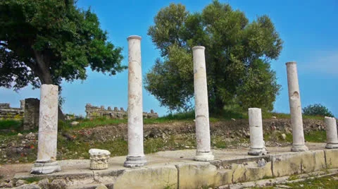 Ancient ruins in Side, Turkey Stock Footage 22843804
