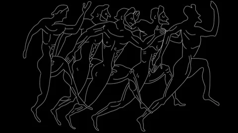 Ancient Runners (HD) Stock Footage