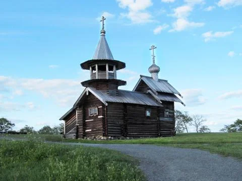 Ancient Russian Church on Kizhi island. Stock Photos