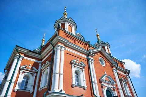 Ancient Russian monastery on the background of blue sky Stock Photos