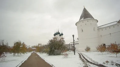 Ancient Russian monastery Stock Footage 121203363