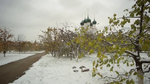 Ancient Russian monastery Stock Footage 121203431