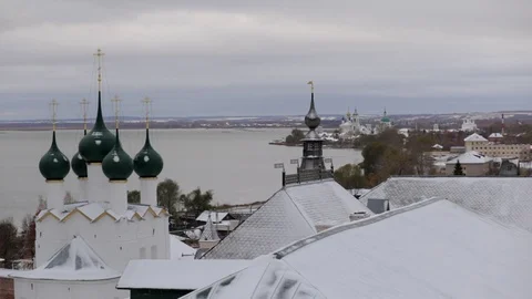 Ancient Russian monastery Stock Footage 121564282