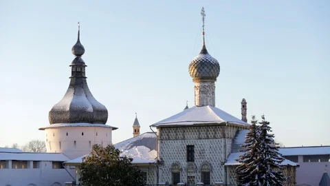 Ancient Russian monastery Stock Footage 121564899