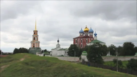 Ancient Russian monastery time lapse Stock Footage 73165575