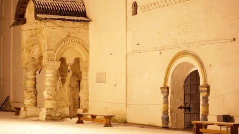 Ancient Russian monastery in winter at night Stock Footage 121251095