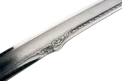 Ancient sabre on white Stock Photos