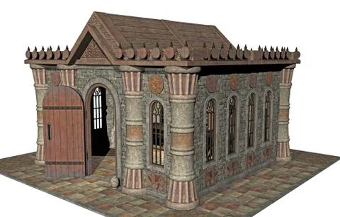 Ancient sacred building with columns Ilustración de archivo