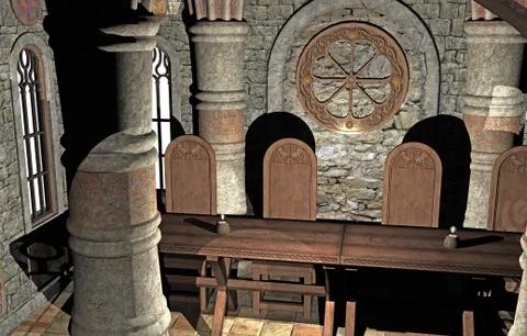 Ancient sacred building with columns Ilustración de archivo