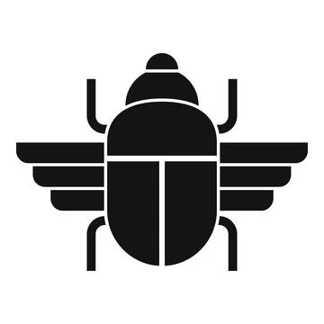 Ancient scarab beetle icon, simple style Stock Illustration