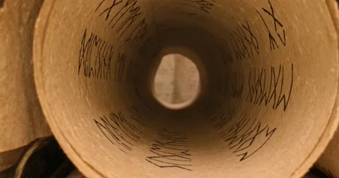Ancient scribe library. Ancient futhpak scrolls stacked on a pile. Stock Footage 160542374