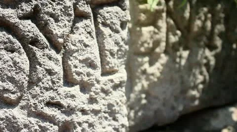 Ancient Script on The Bodrum Castle of The Knights of St.Peter Stock Footage