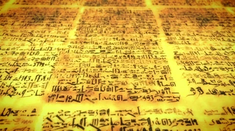 Ancient script, old scroll with unknown letters, pan fly over Stock Footage 27312854