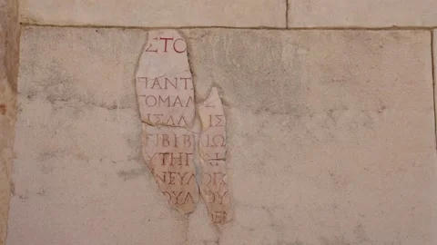 Ancient Scripts at ancient city Ephesus, Anatolia in Selcuk, Turkey. Stock Footage 242116789