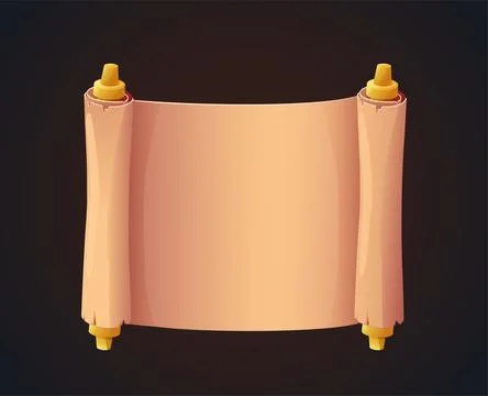 Ancient scroll with blank parchment paper. Vector illustration Illustrazione stock
