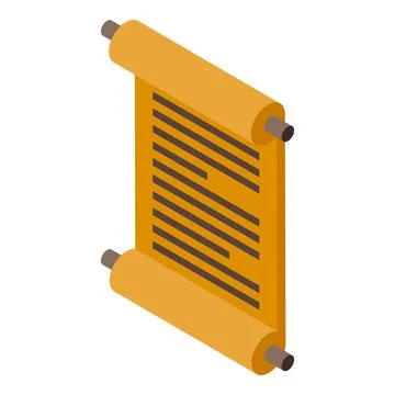 Ancient scroll containing important information isometric view Stock Illustration
