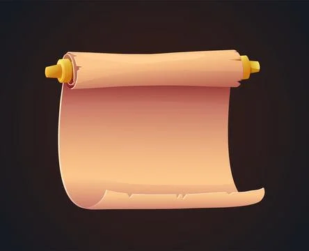 Ancient scroll on dark background. Vector illustration Illustrazione stock