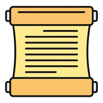 Ancient scroll document with rolled paper parchment icon Stock Illustration