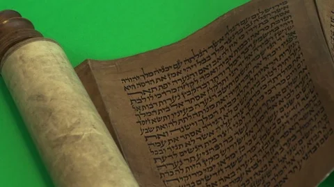 Ancient Scroll on green background 스톡 동영상 79268860