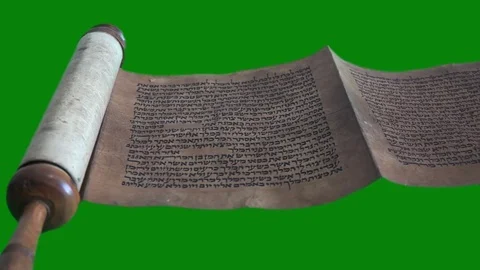 Ancient Scroll on green screen Video stock 79269256