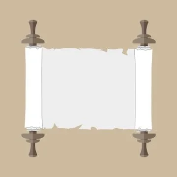 Ancient scroll with handles Stock Illustration