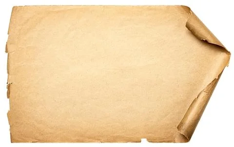 Ancient scroll isolated on white background. Texture of paper manuscript wi.. Stock Photos