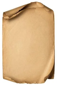Ancient scroll isolated on white background. Texture of paper manuscript wi.. Stock Photos