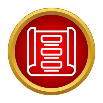 Ancient scroll legal document icon representing history Stock Illustration