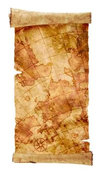 Ancient scroll map Stockfoto's