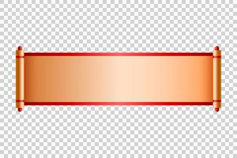 Ancient scroll with red trim and wooden rods Stock Illustration
