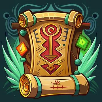 Ancient Scroll with Runes Vector Illustrazione stock