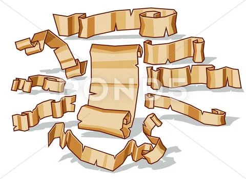 Ancient scroll set Stock Illustration