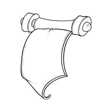 Ancient scroll sketch. Papyrus paper scroll for games. Vector illustration Stock Illustration