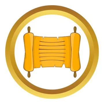 Ancient scroll vector icon Stock Illustration